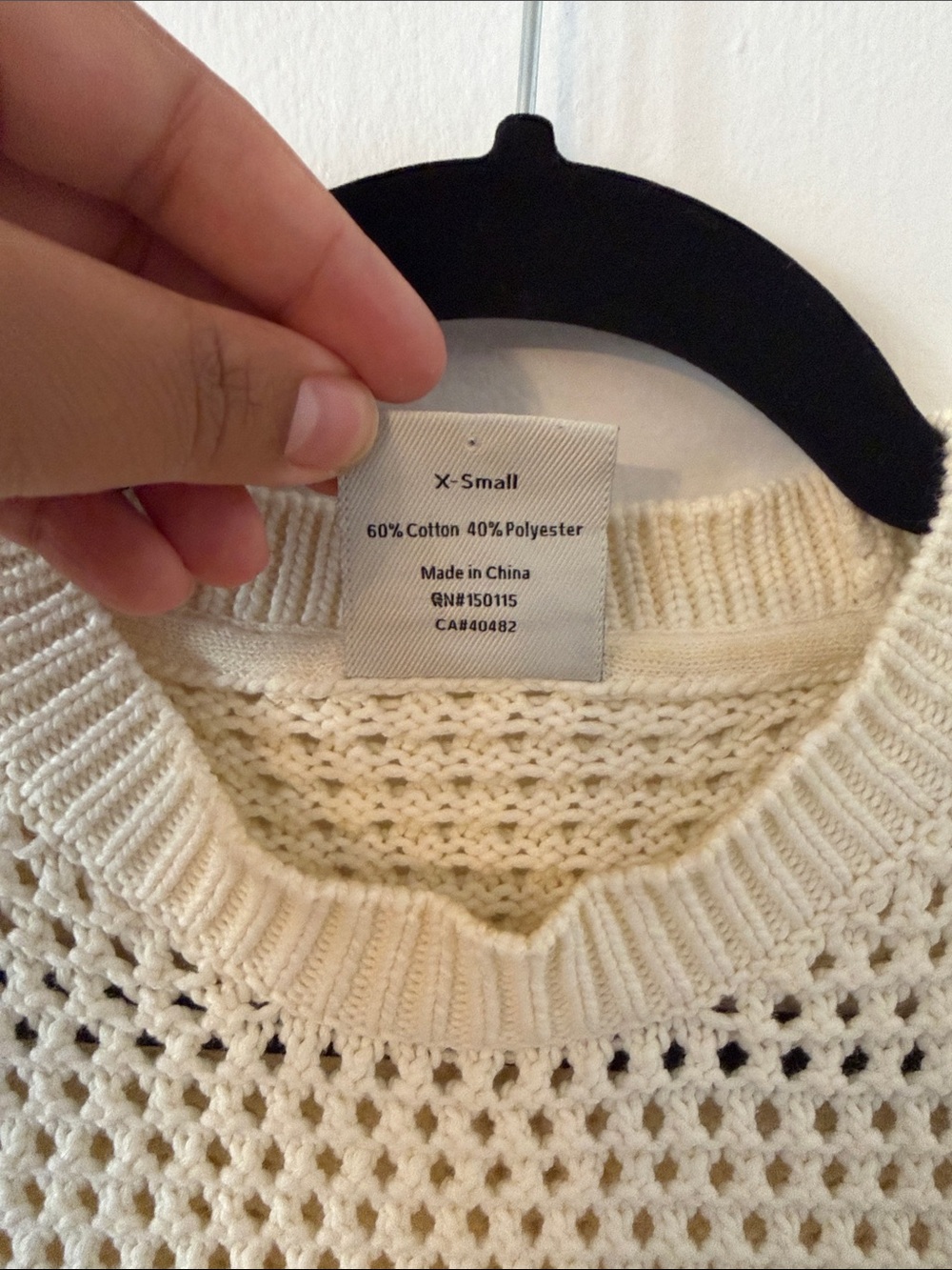 Varley Open-Knit V-Neck Sleeveless Vest in Cream - Picture 8 of 9